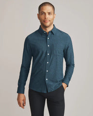WFH Shirt -- Dark Teal/Black Heather