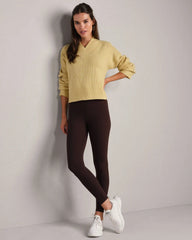 Westside V-Neck Sweater -- Golden Flax
