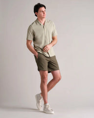 Commuter® Seersucker Camp Collar Shirt -- Stone