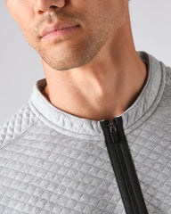 Gramercy Zip Crew Neck -- Heather Gray