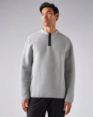Gramercy Zip Crew Neck -- Heather Gray