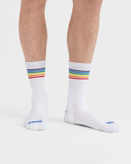 Pride Mid Calf Sock -- Bright White