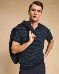Johnny Collar Polo -- Sky Captain/Stormy Sea Green