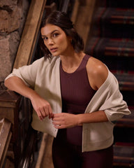 Revive™ Longline Bra -- Mulberry Houndstooth