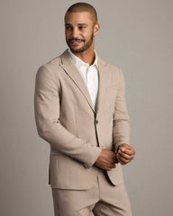Amalfi Linen Blazer -- Teak Brown