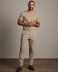 Amalfi Linen Trouser - Slim Fit -- Teak Brown