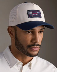 American Flag Trucker Hat -- Ivory/Navy