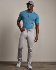 Approach Tech Polo -- Ash Blue Seersucker