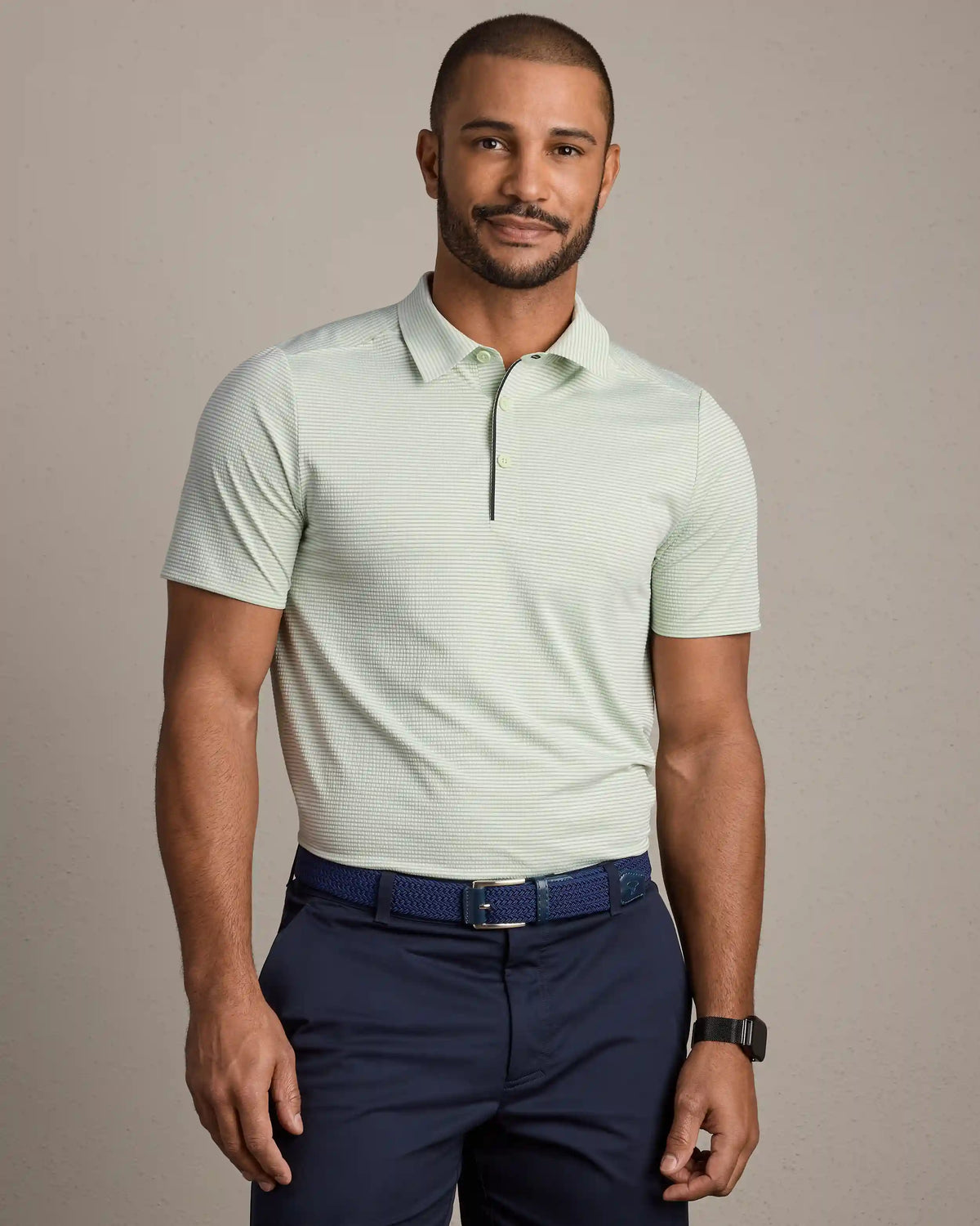 Approach Tech Polo -- Cool Mint Seersucker