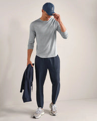 Atmosphere Long Sleeve Tee -- Steel Gray/Pearl Blue Heather