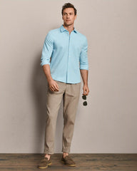 Brezza Linen-Blend Shirt -- Aquamarine