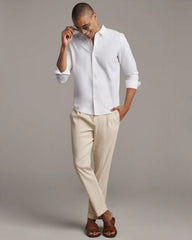 Brezza Linen-Blend Shirt -- Bright White