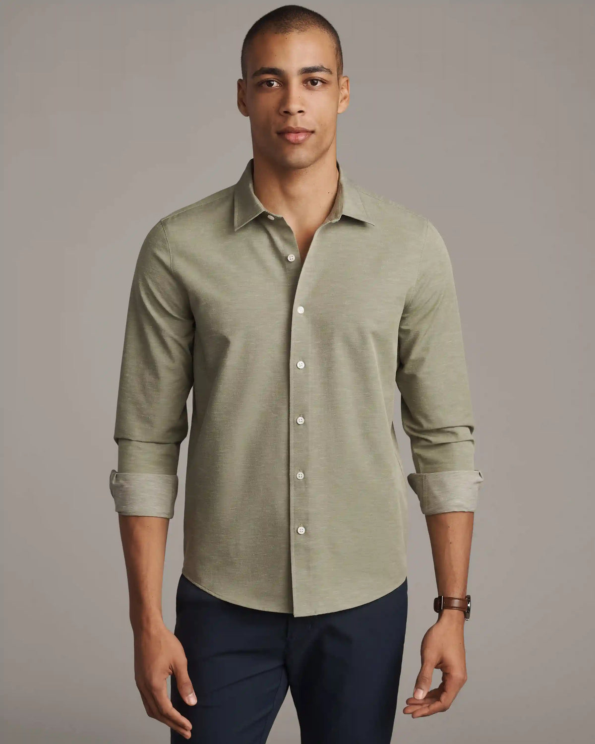 [OFFLINE] Brezza Linen-Blend Shirt -- Green Sage
