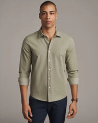 [OFFLINE] Brezza Linen-Blend Shirt -- Green Sage