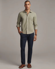 [OFFLINE] Brezza Linen-Blend Shirt -- Green Sage