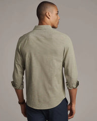 [OFFLINE] Brezza Linen-Blend Shirt -- Green Sage