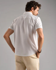 Brezza Linen-Blend Short Sleeve Shirt -- Bright White