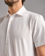 Brezza Linen-Blend Short Sleeve Shirt -- Bright White