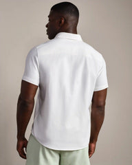 Brezza Linen-Blend Short Sleeve Shirt -- White Onyx