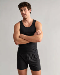 C.O.R. Ribbed Tank -- Pure Black
