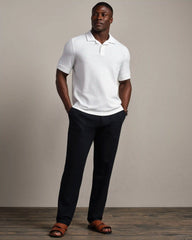 Casual Seersucker Polo -- White Onyx