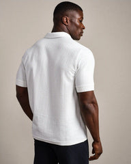 Casual Seersucker Polo -- White Onyx