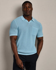 Coastal Johnny Collar Polo -- Aquamarine