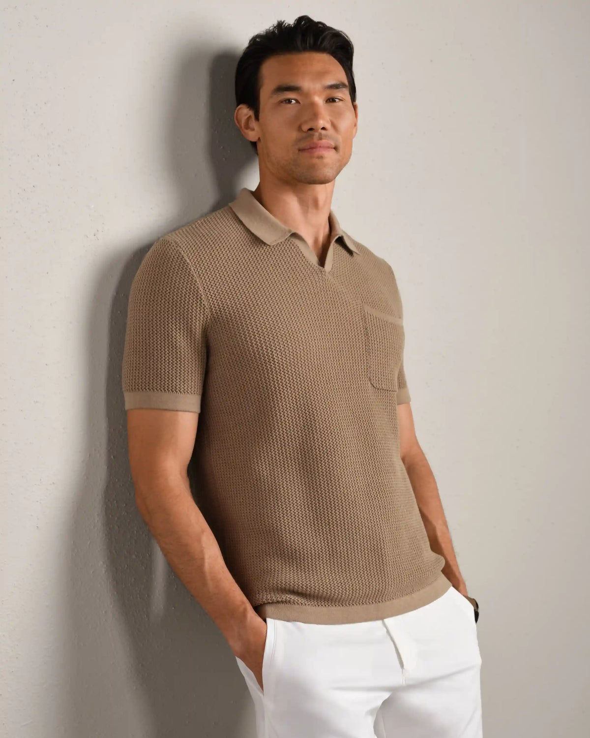 Coastal Johnny Collar Polo -- Teak Brown