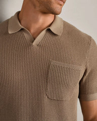 Coastal Johnny Collar Polo -- Teak Brown