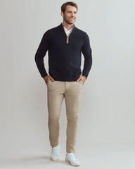 Commuter® 1/4 Zip Sweater -- True Navy/Savannah Tan