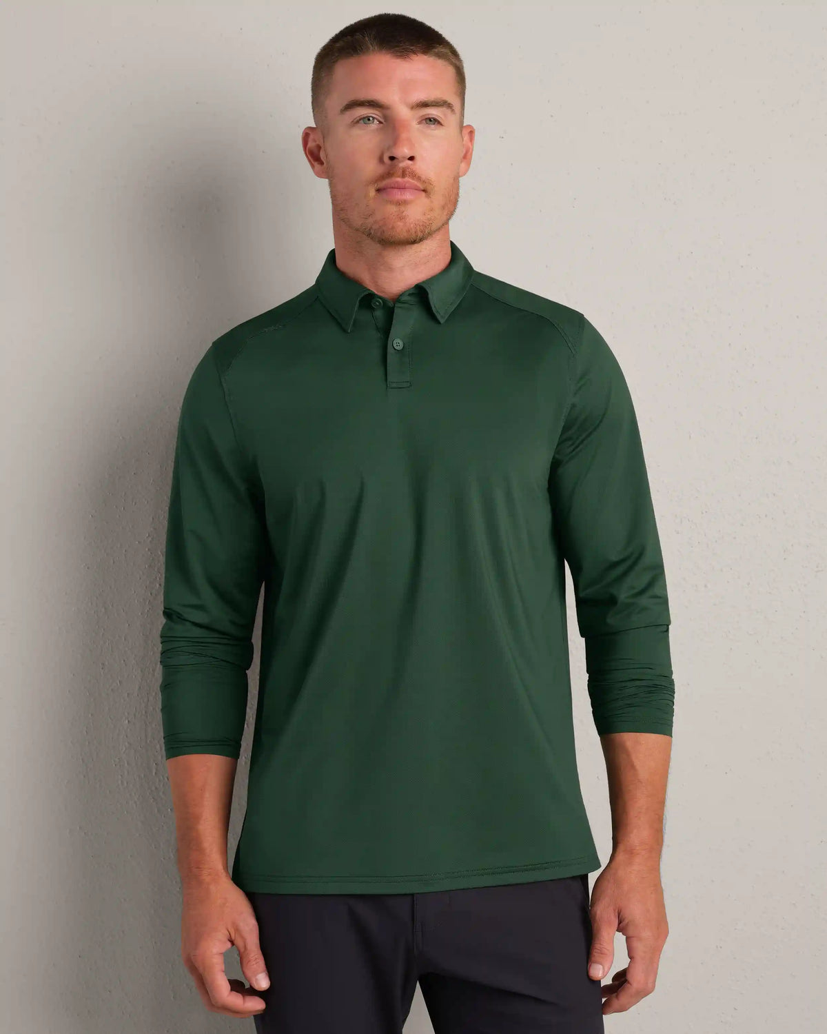 [OFFLINE] Commuter® Long Sleeve Polo -- Moss Green Oxford