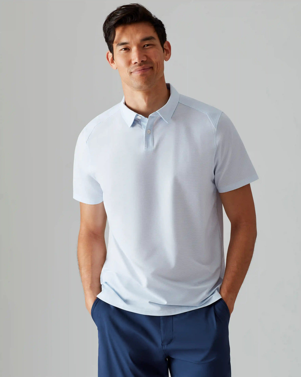 Commuter® Polo -- Light Blue Micro Dot