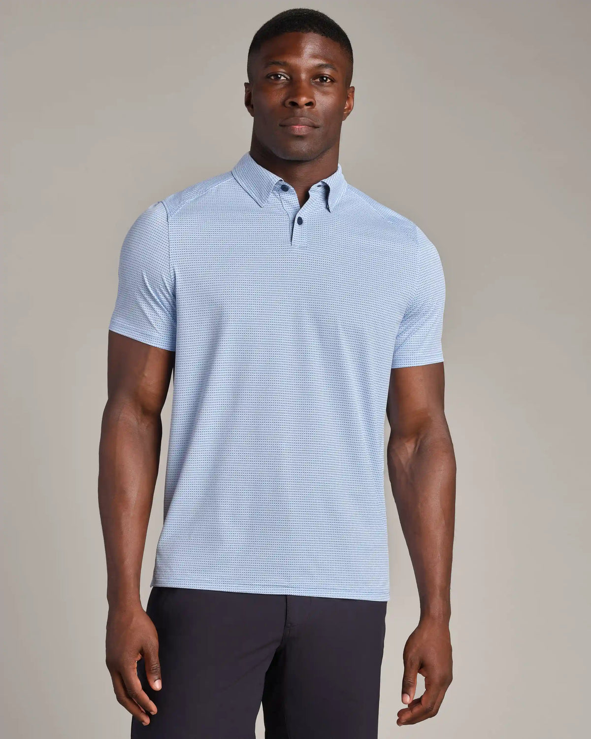 Commuter Polo - Slim Fit -- Blue Sky Micro Grid