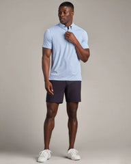 Commuter Polo - Slim Fit -- Blue Sky Micro Grid