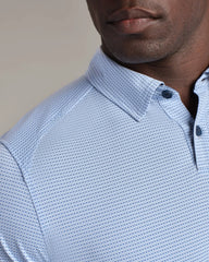 Commuter Polo - Slim Fit -- Blue Sky Micro Grid