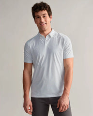 Commuter® Polo - Slim -- White/Green Double Stripe