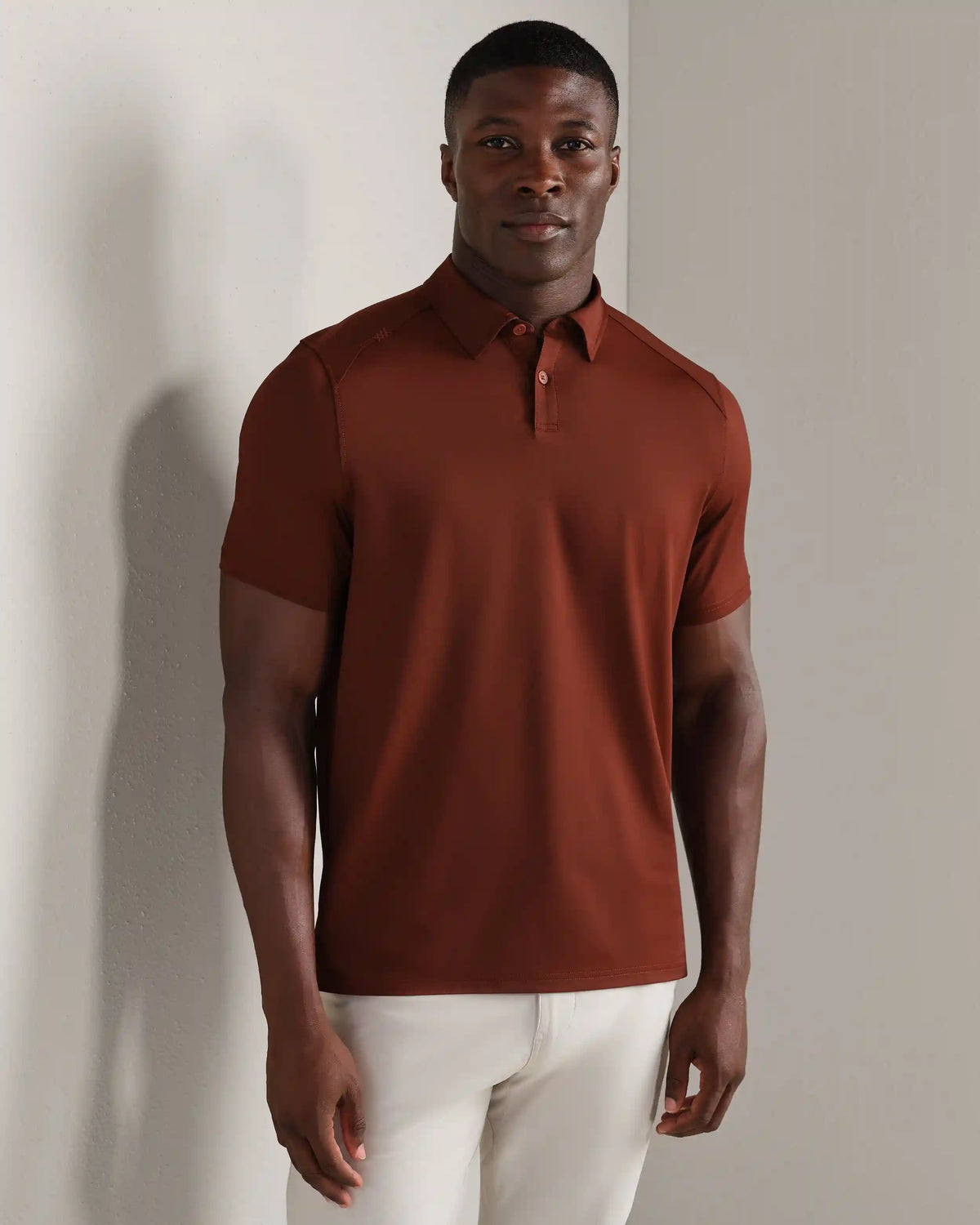 Commuter® Polo - Slim Fit -- Cinnamon Red Oxford