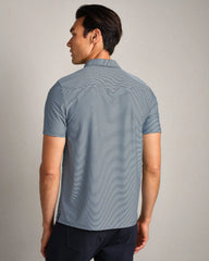 Commuter® Polo -- Navy/Light Blue Stripe