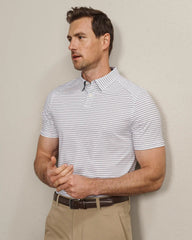 Commuter® Polo Shirt -- White/Navy Pinstripe
