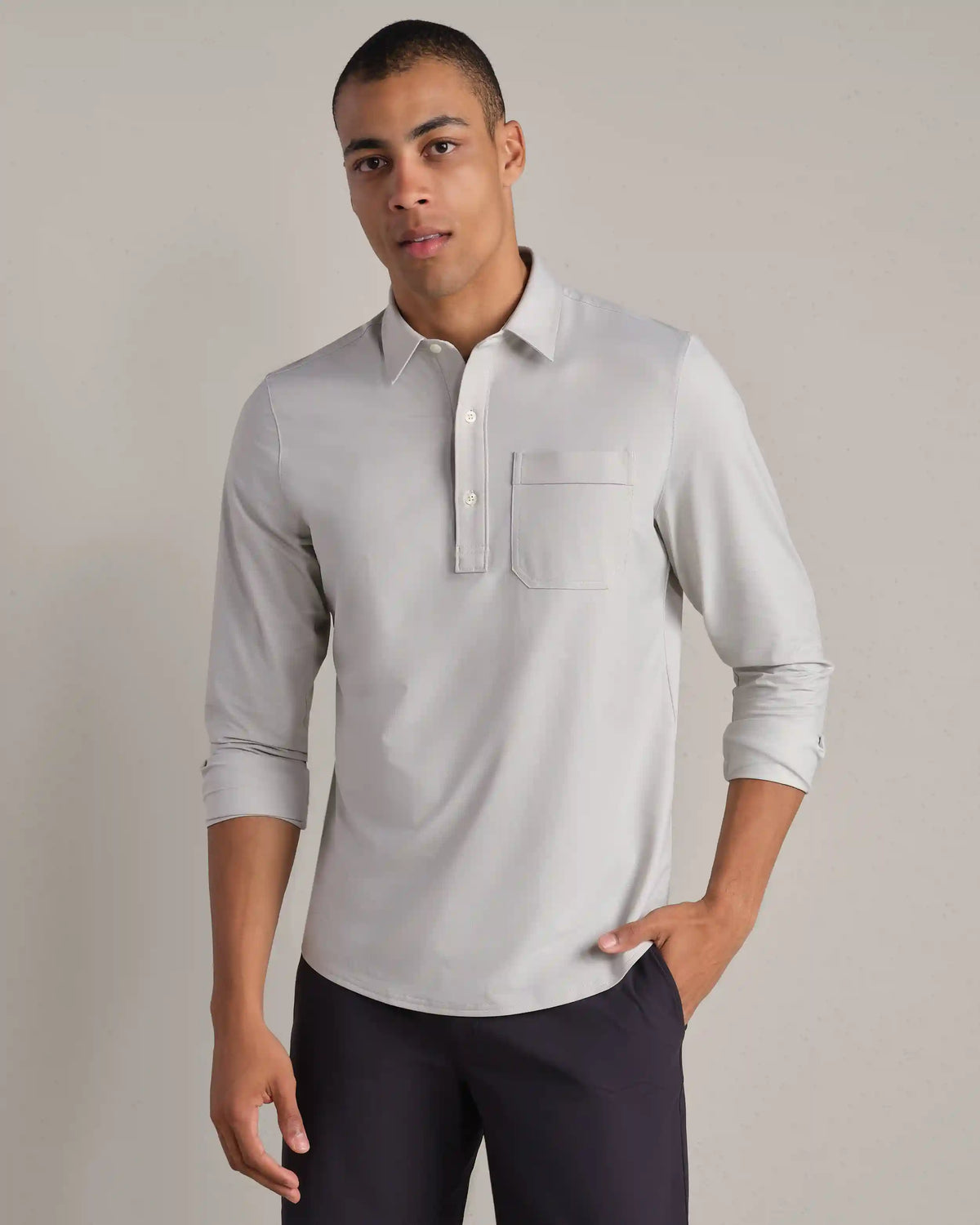 Commuter® Pullover Shirt -- Gray Stone Oxford