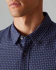 Commuter® Short Sleeve Button Down -- Blue Foulard Print