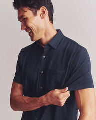 Commuter® Seersucker Short Sleeve Button Down -- True Navy