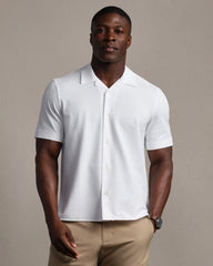 Commuter Seersucker Camp Collar Shirt -- Bright White