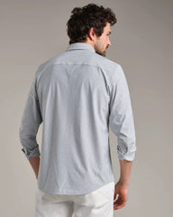[OFFLINE] Commuter Shirt - Classic Fit -- Gray Linen Wide Stripe