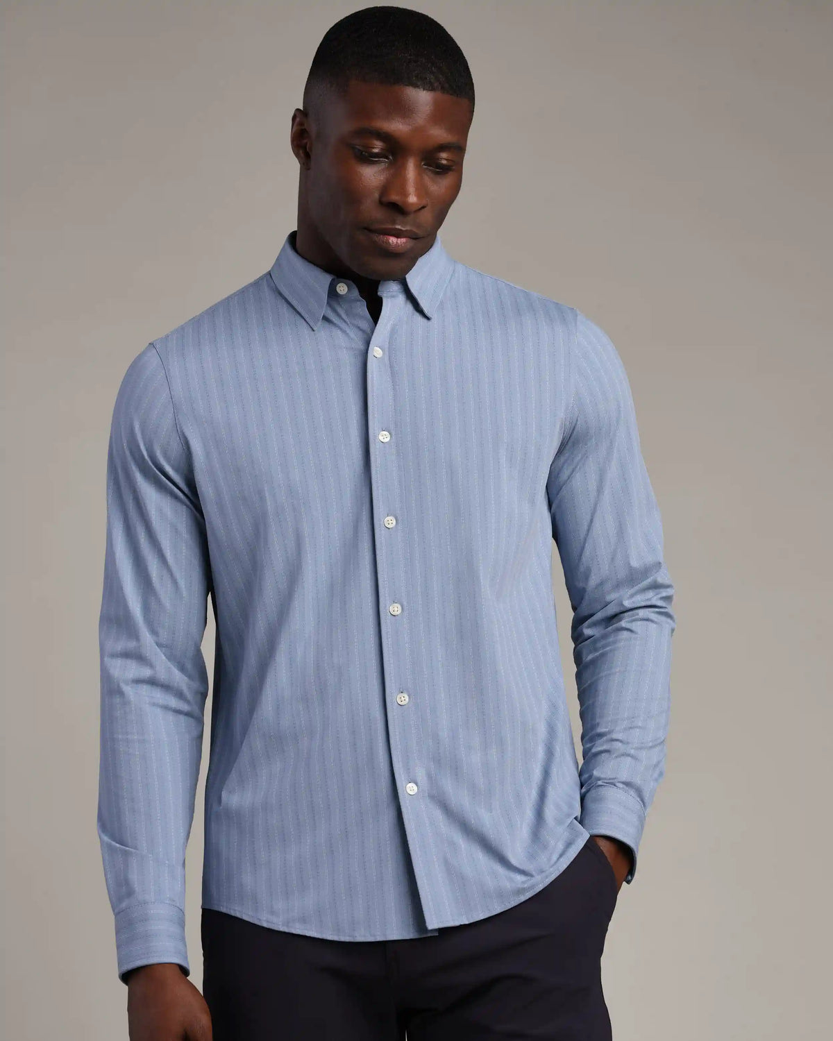 [OFFLINE] Commuter Shirt - Classic Fit -- Washed Navy Stripe