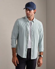 Commuter® Shirt - Slim Fit -- Fern Green Ticking Stripe