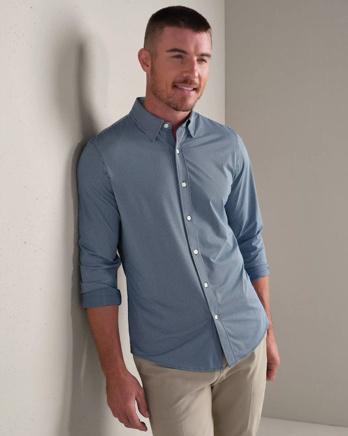 [OFFLINE] Commuter® Shirt - Slim Fit -- Navy/Light Blue Stripe