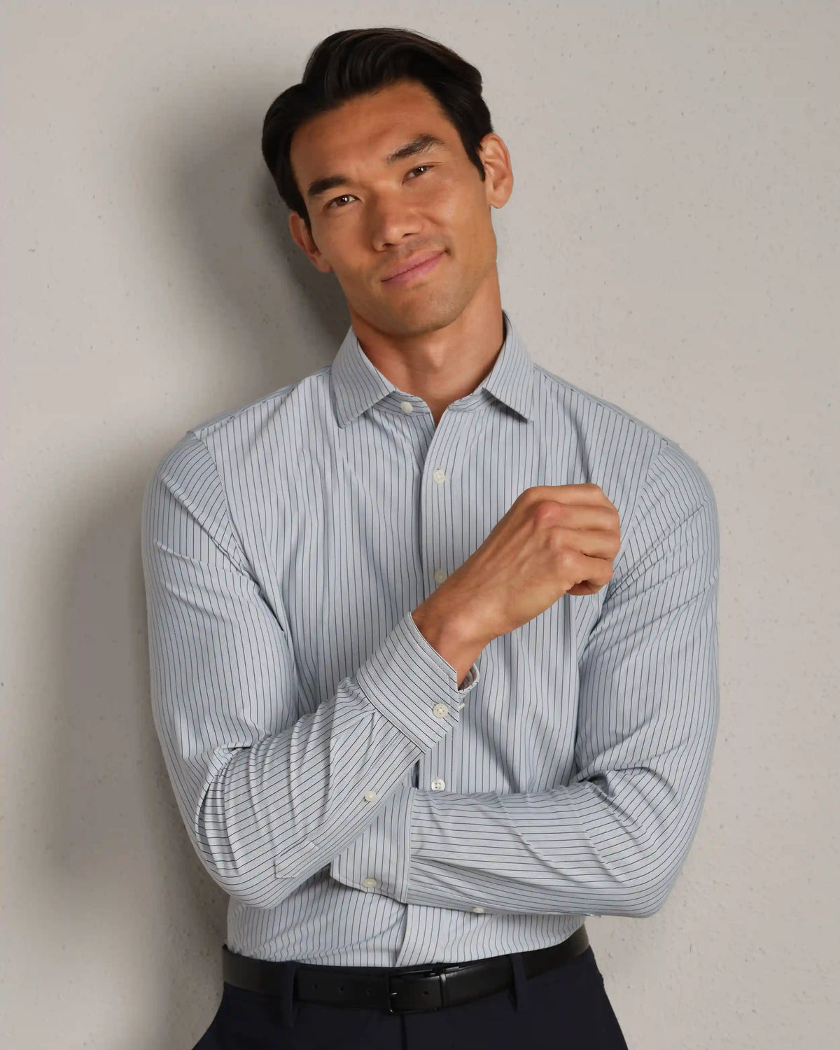 [OFFLINE] Commuter® Shirt Semi Spread Collar -- Griffin Gray/Dark Green Stripe
