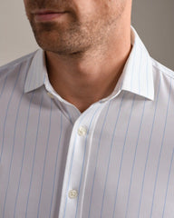 Commuter® Shirt Semi Spread Collar -- Light Blue Downtown Stripe