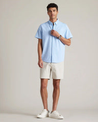 Commuter Short Sleeve Shirt -- Blue Mini Windowpane